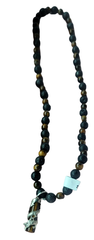 Tiger Eye Dragon Pendant Necklace