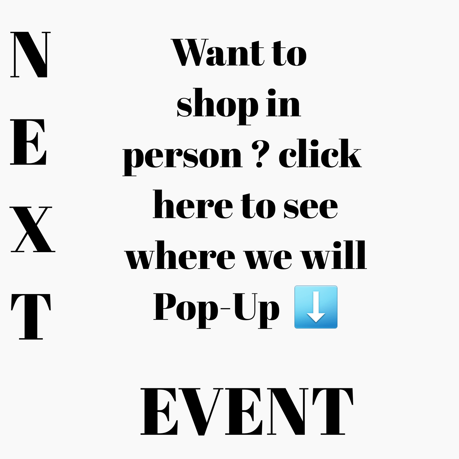Pop Up shop Events