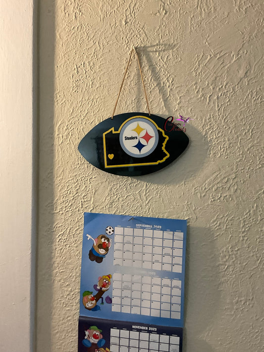 Pittsburgh Football Shaped Door Hangers